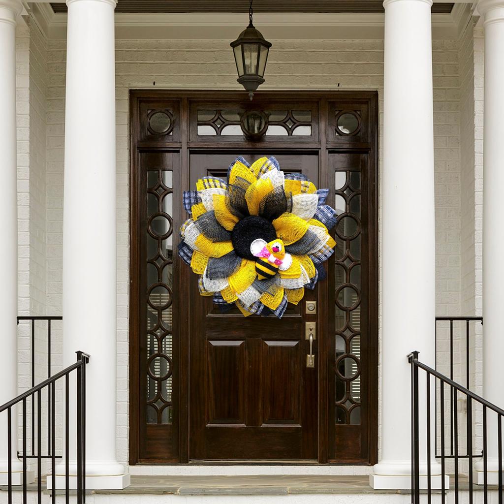 Simulation Leaf Bee SunflowerWreath Artificial Garland Hanging Pendants Wedding