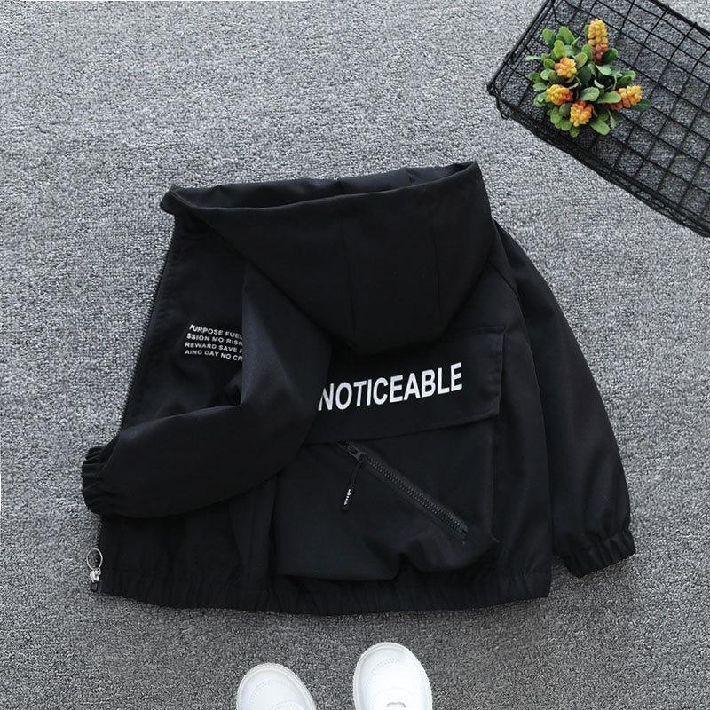 

Children s Fashionable Spring Autumn Jackets Boys and Girls, with Back Pockets and Hoods 160