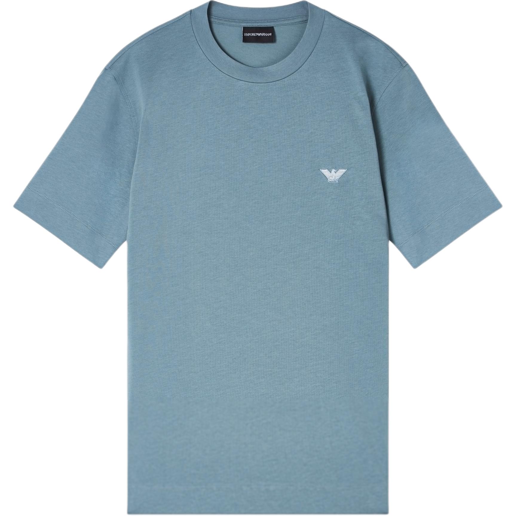 Emporio Armani Fw25 Slim Fit Crew Neck Embroidered Logo Short Sleeve Cotton Knit T-Shirt Men T-Shirts EM005396-AF13715-U9170 XXL 15990₽