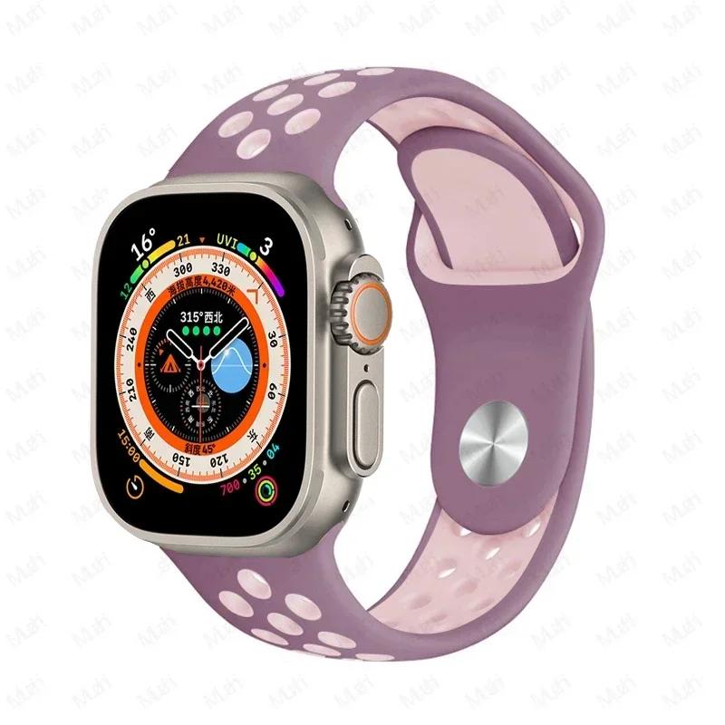 Sportarmbänder für Apple Watch Series 10 42mm 46mm Armband ultra 2 49mm 40mm-44mm 45mm 41mm Silikonarmband iwatch 10 9 8 7 6 SE 5 4 3