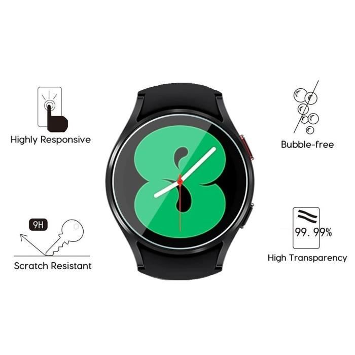 Tempered Glass for Samsung Galaxy Watch 4 40mm [2 Pack] Phonillico® Smartwatch Screen Protector Glass Film