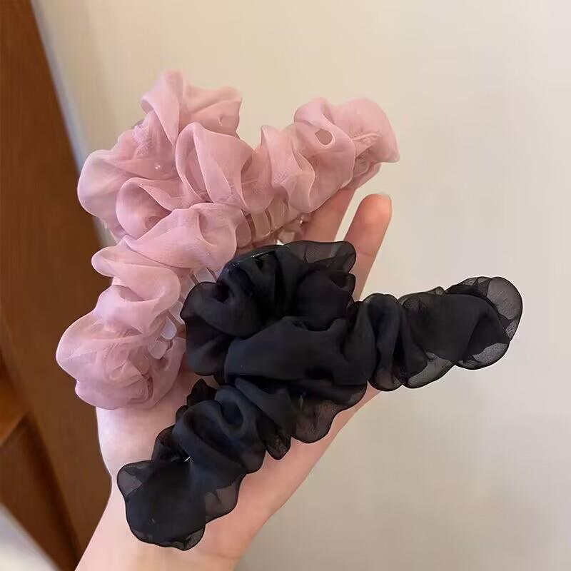 High-End Plissierte Netzstoff Haarspange für Damen, Große Hai-Haarspange für Dutt am Hinterkopf, Haaraccessoires im neuen Stil