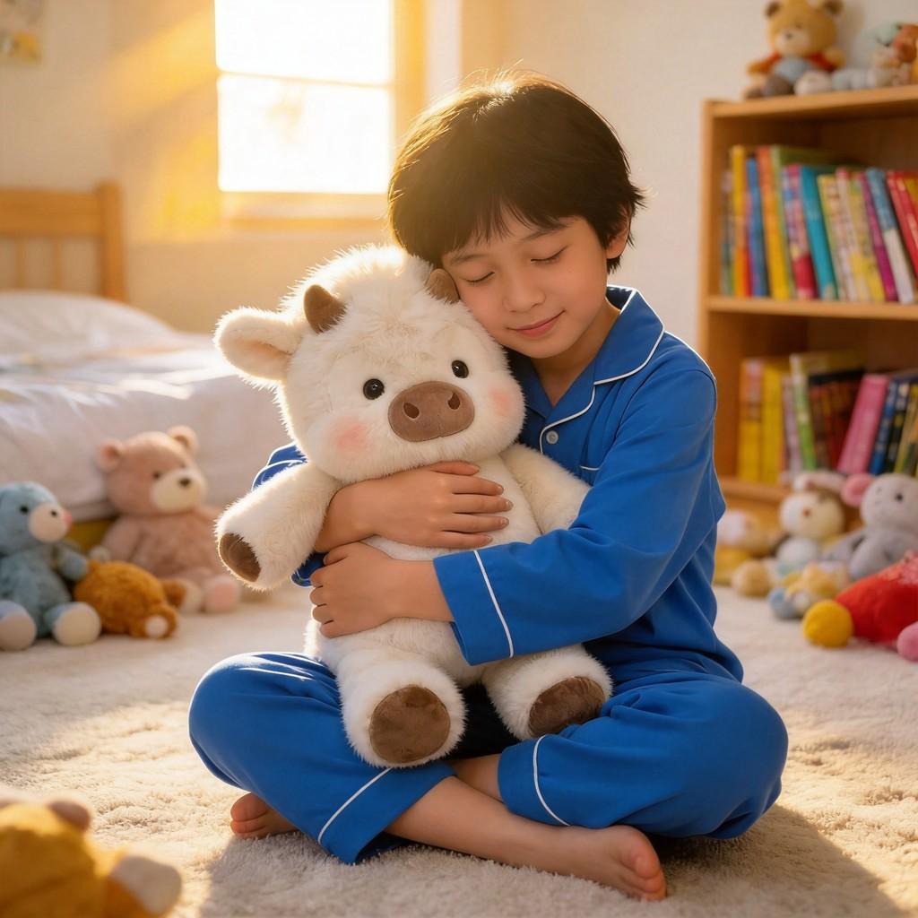 Plush Scottish Highland Cow Stuffed Animal With Soft Pp Cotton For Kids Playroom Decor