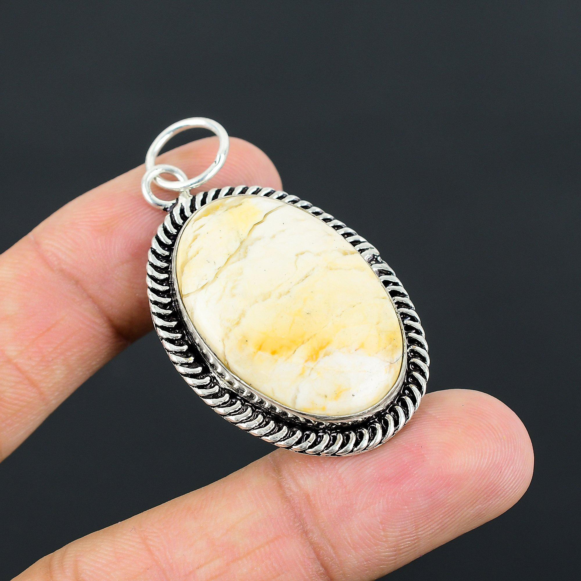 

Daughters Day Sale 925 Sterling Silver Natural Brecciated Mookaite Boho Pendant