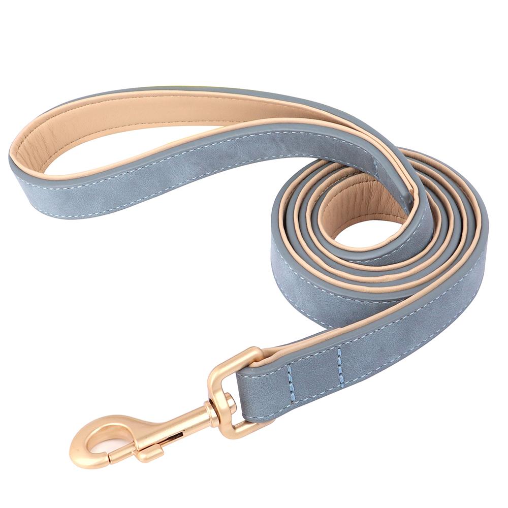 Personalized Dog Collar Leash PU Leather Dog Collars Pet Walking Lead Rope For Small Medium Large Dogs Free Custom ID Nameplate