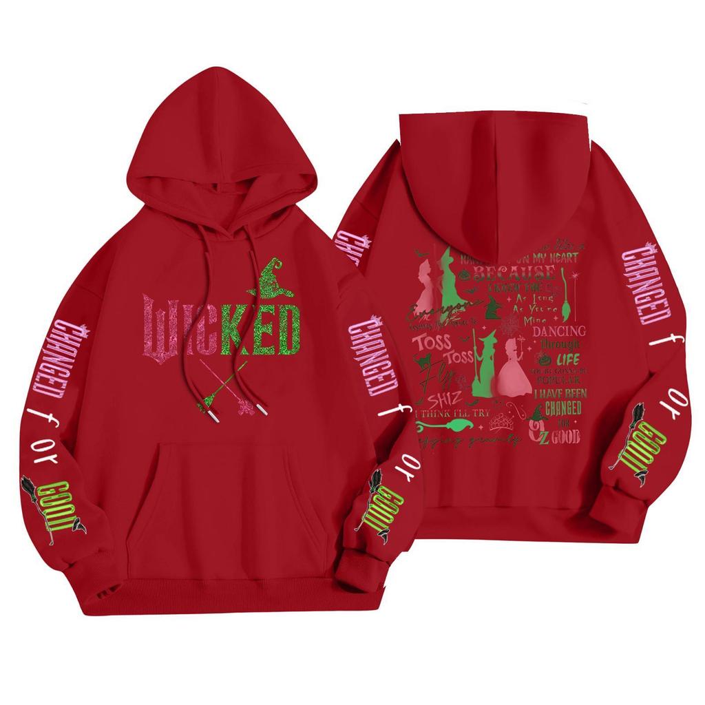 Women's Fashionable Casual Hooded Long Sleeved Printed Sweatshirt