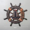 Wall Art Decor Handcraft Boat Rudder Wooden Ship Steering Wheel Wall Sculpture for Bedroom Housewarming Restaurant Farmhouse Bar