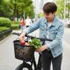 Plastic Cycle Basket Foldable Handlebar Basket Large Capacity Sturdy For Commuting