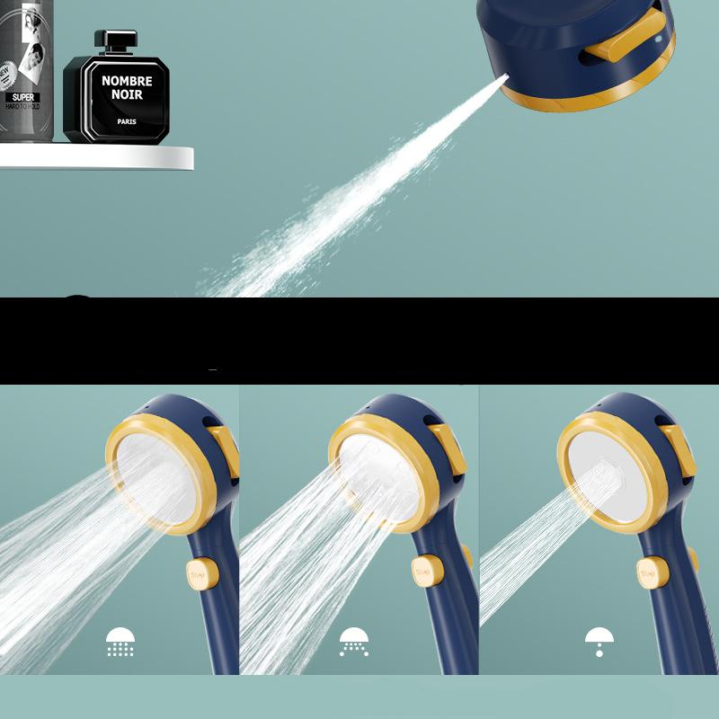 Affichage Numérique Moderne de la Température LED Pommeau de Douche 4 Modes de Jet Construction en Plastique ABS Finition Chrome Fixation Murale Eau