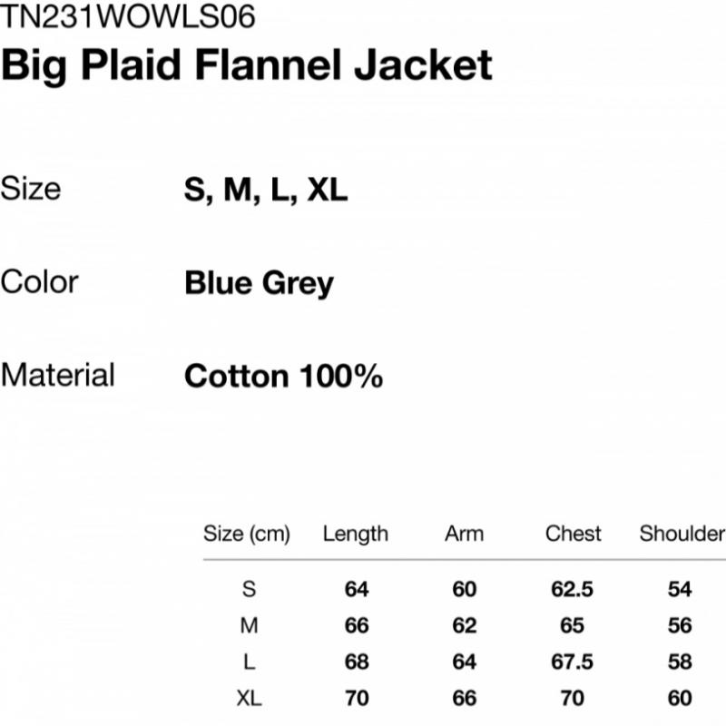 Thisisneverthat Big Plaid Flannel Jacket Blue Grey