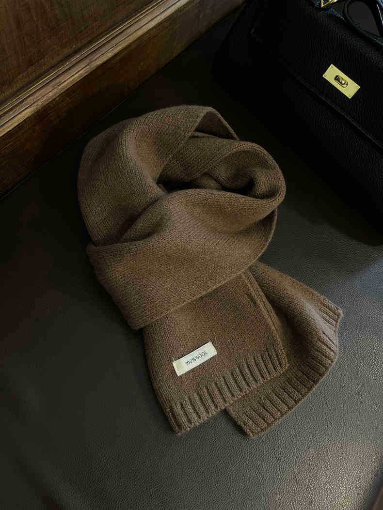 

Отборный австралийский шарф из чистой шерсти 100% кашемира для мужчин и женщин, зимний теплый вязаный шарф для пар темно-коричневого