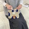 Ins Wind Winter Plush Cosmetic Bag Color Polka Dot Large Capacity Travel Skin Care Cosmetics Storage Bag Women