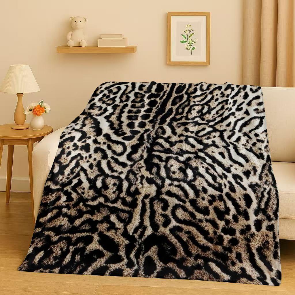 3D Zebra Tiger Leopard Beast Stripe Print Art Flannel Blanket,Ultra Soft Warm Plush Throw for Home Bedroom Bed Sofa Cover Office