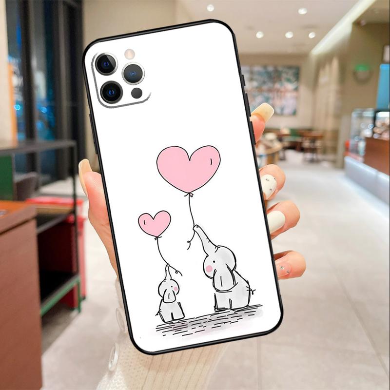 

Cute Elephant Phone Case For iPhone 17 Air 16 15 13 11 12 14 Pro Max mini 15 16 Plus 16e Protective Cover iPhone 17 Pro