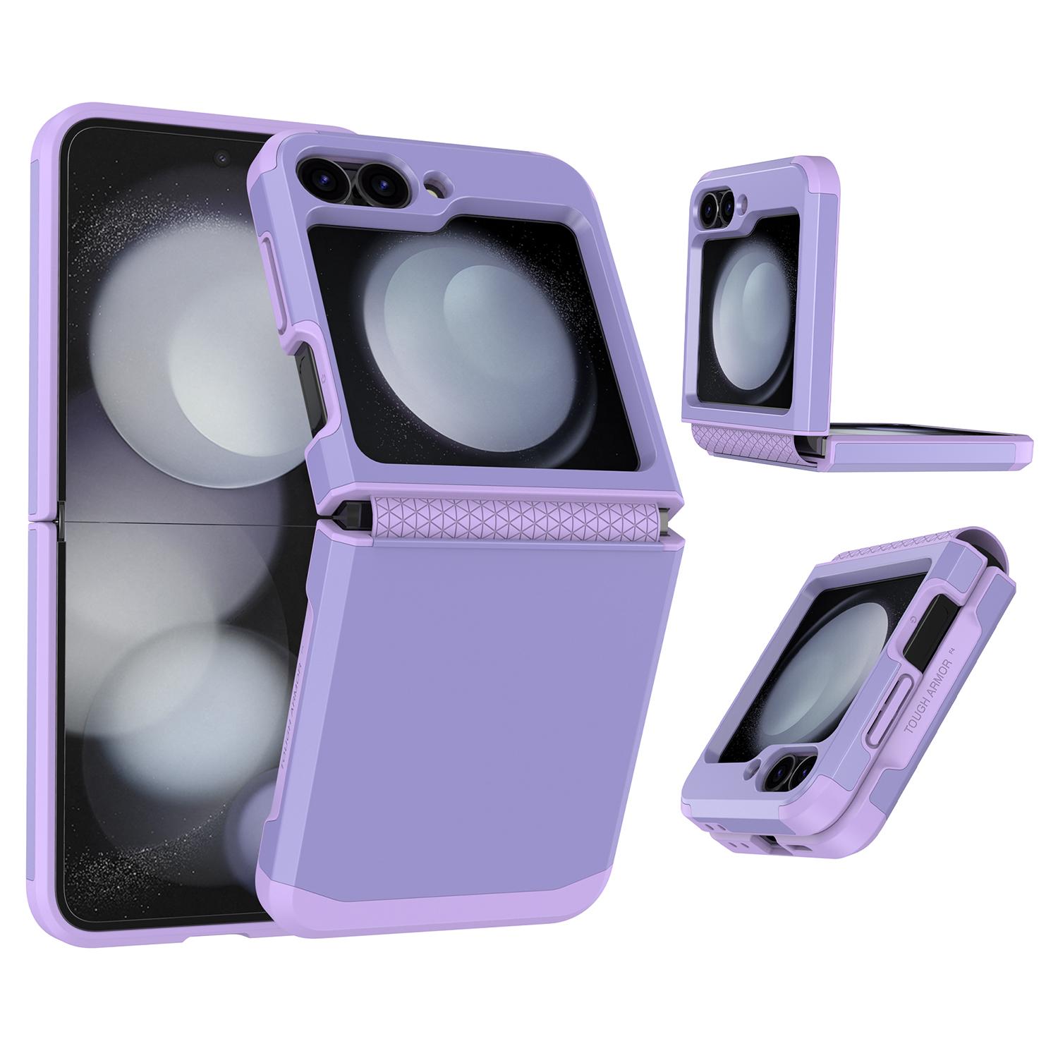 

For Samsung Galaxy Z Flip7 FE 5G/Z Flip6 5G Case TPU+PC Phone Cover with Hinge Protection Purple