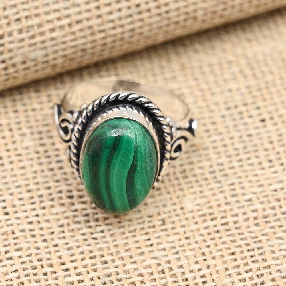 Malachite Gemstone Handmade 925 Solid Sterling Silver Jewelry For Wedding Gift
