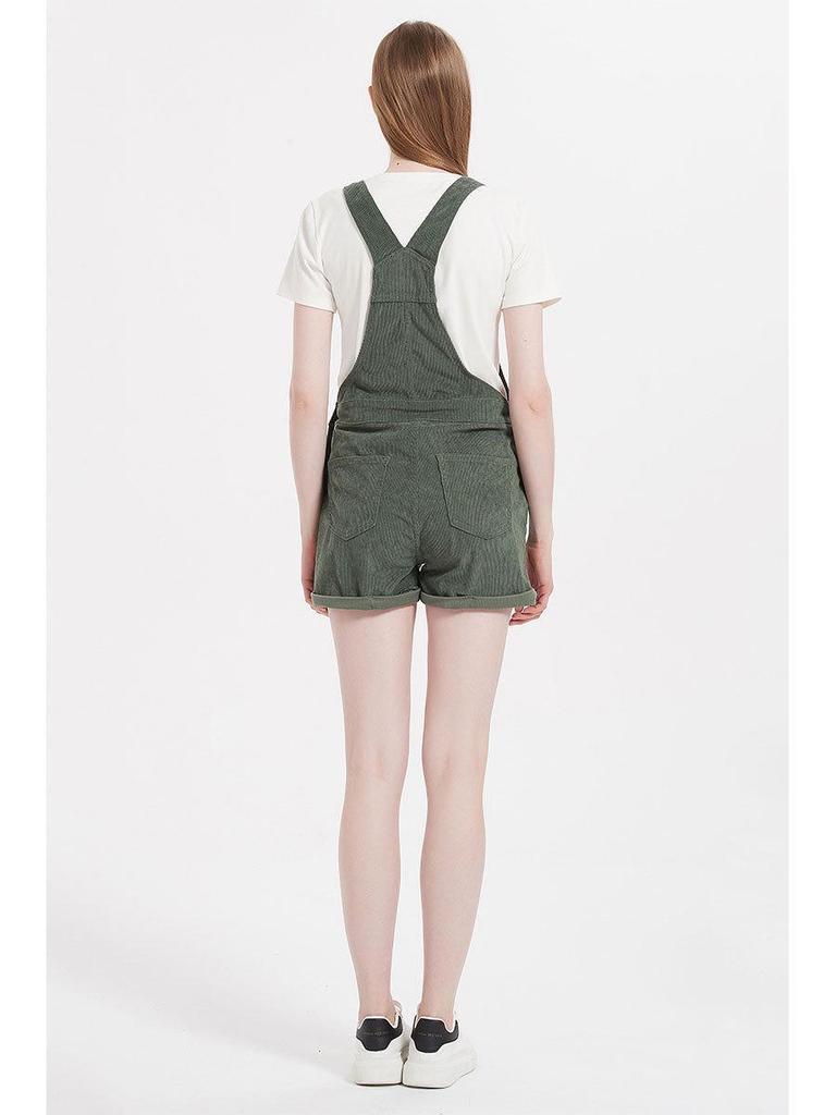 2025 Women's Loose Corduroy Denim Overalls - Spring & Autumn Shorts