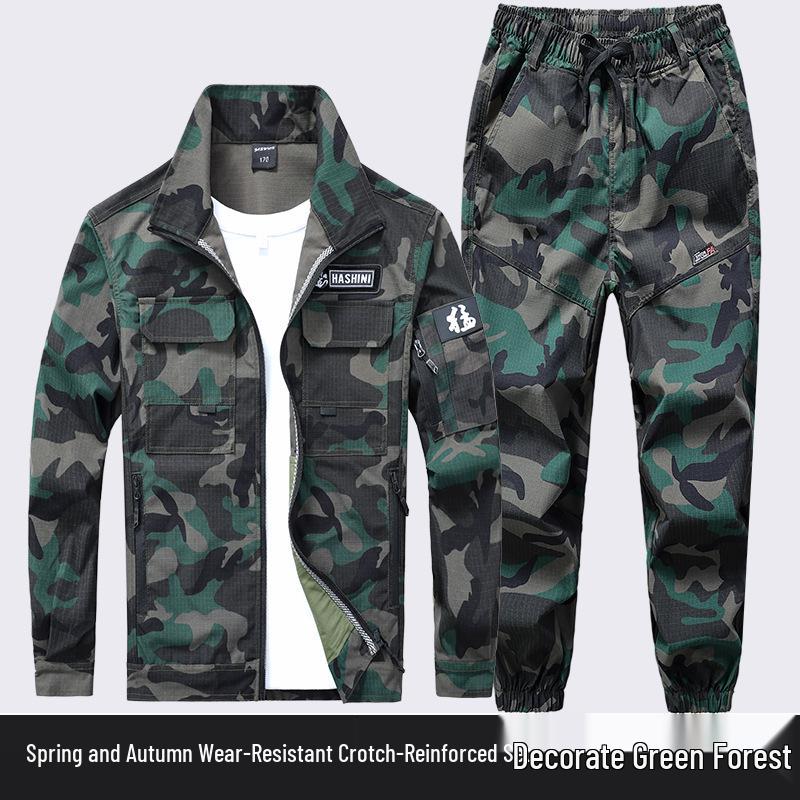

Men s Durable Camouflage Workwear Set: Wear-Resistant, Tear-Resistant, Dirt-Resistant Overalls for Outdoor, Auto Repair, and Labor Protection. 175 [Recommended for 60-70 kg]