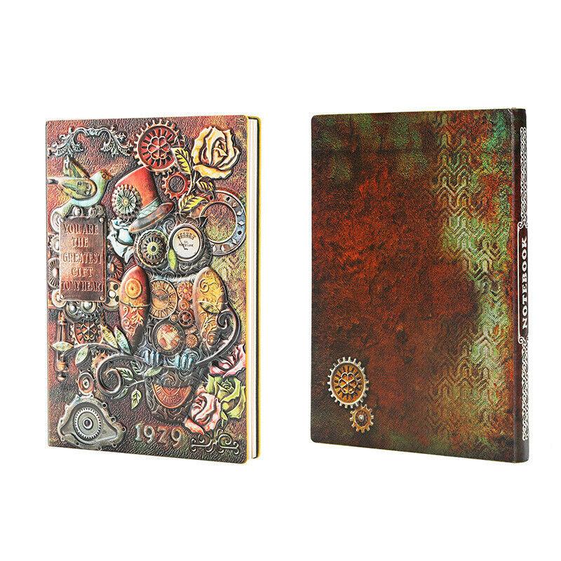 1PC 3D Vintage Embossed Mechanical Owl Journal Diary Notepad A5 Notebook