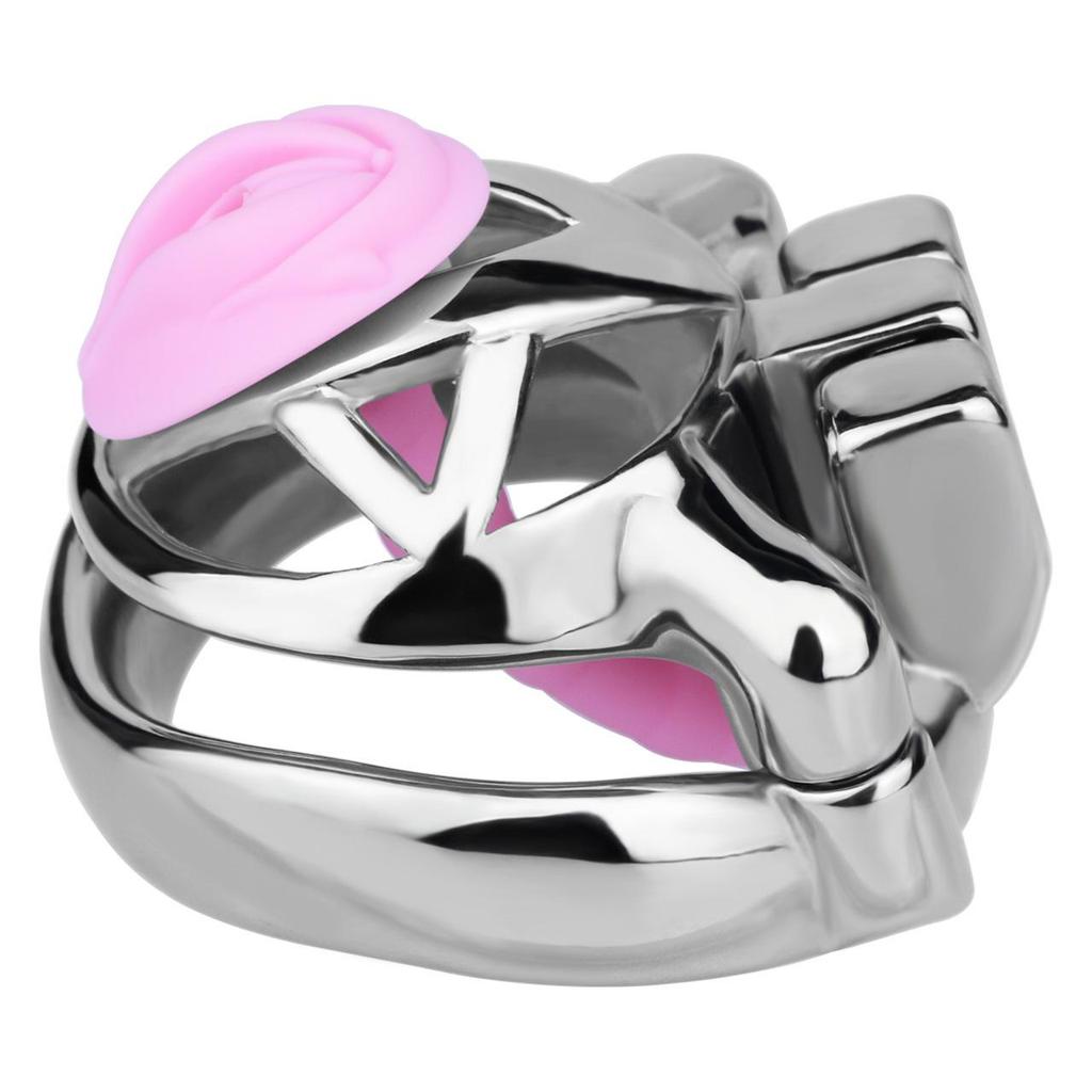Men Short CB Lock Penis Cage Cock Lock Sounding Stainless Steel Chastity Lock Sex Toy