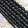 Großhandel 4/6/8/10/12mm Natürliche Lavasteinperlen Zur Schmuckherstellung Schwarze Runde Vulkansteinstränge DIY Armband Ohrringe Herstellen