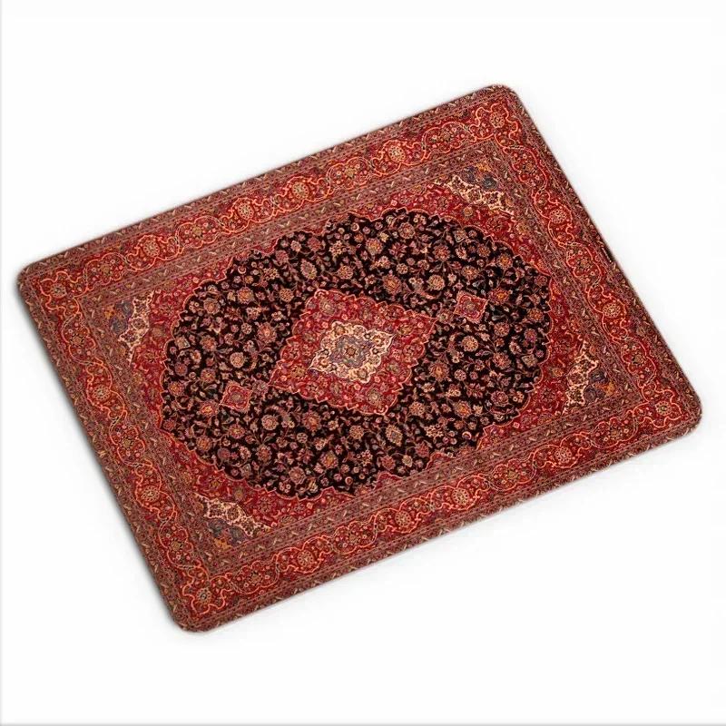 Persian Carpet Computer Laptop Mouse Pads Office Decorative Desk Mats Washable Non-Slip Rubber Desk Carpet Gaming Mat Playmat