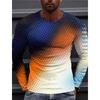Fashion Cool Texture Pattern T-Shirts For Men Colorful 3D Printed T Shirts Summer Casual Long Sleeves Loose Round Neck Tops