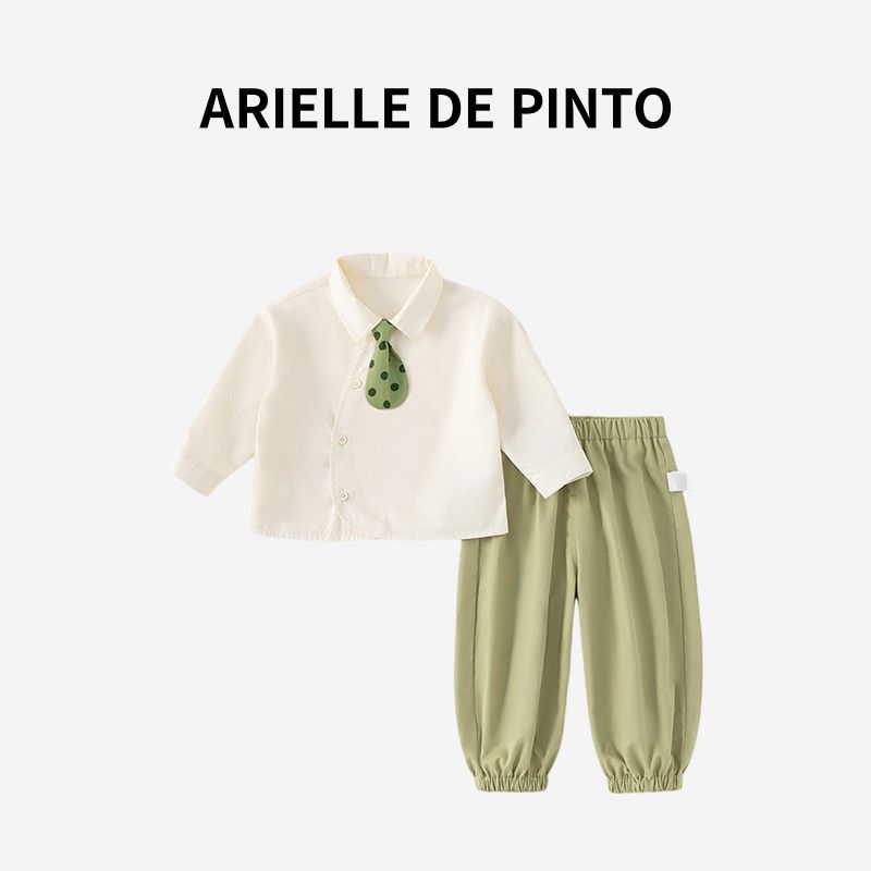 French Arielle De Pinto Boys Shirt Set 26 New Spring Style British Style Handsome Two-Piece Set Suit 110