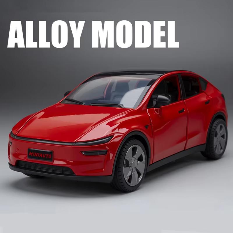 2026 New 1:32 Scale Tesla Electric Vehicles Alloy Diecast Model Cars Sound and Light Boys Gift Collectibles Pull Back Children's Toys