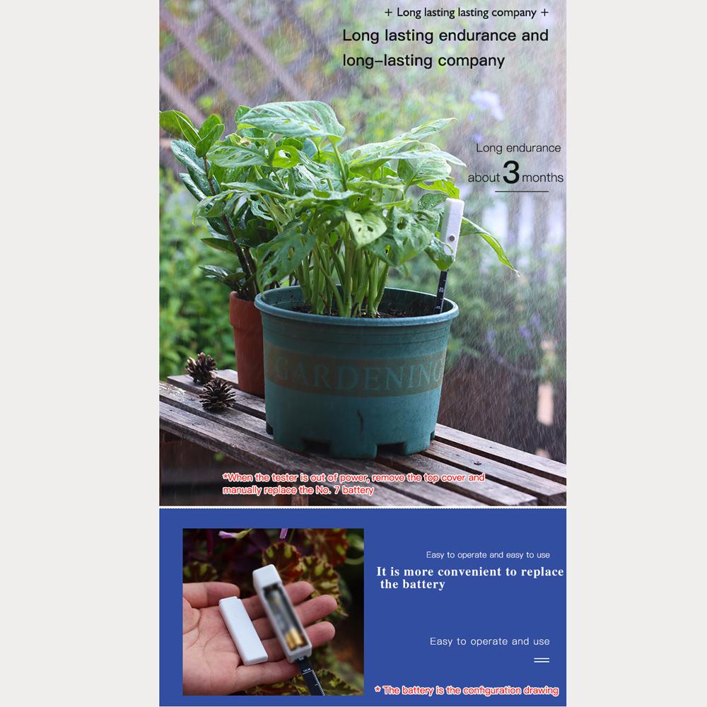 Tragbarer Bodenfeuchtigkeitstester Home Gardening Plant Light Alarm Bodenfeuchtigkeitsmonitor Bodenhygrometer