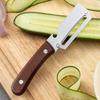 Pelapatate Multifunzione in Acciaio Inossidabile con Manico in Legno, Tritatutto per Cipollotti 3 in 1, Pelapatate per Frutta, Apribottiglie per Cucina