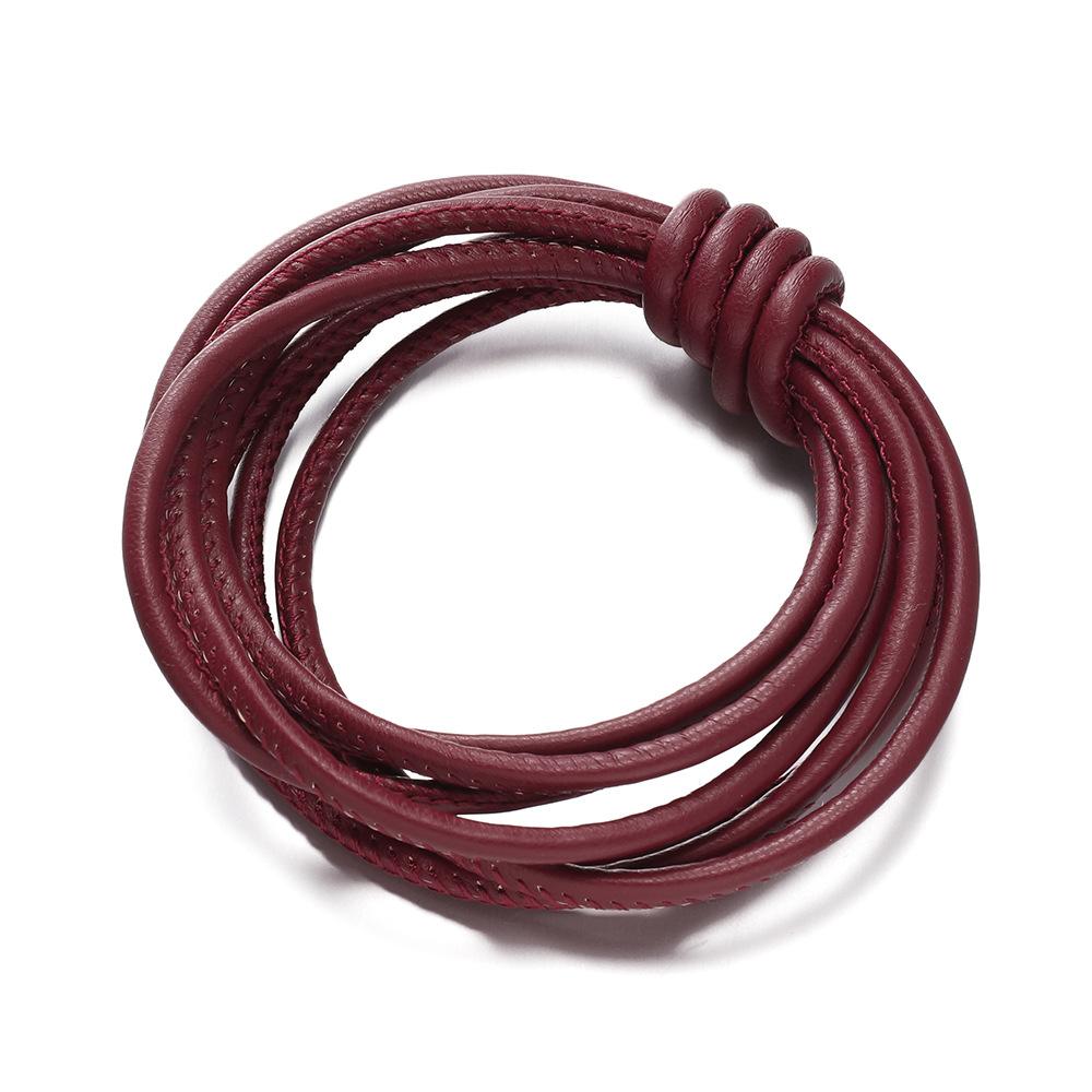 4/5MM Leather Core Round Braided Leather Rope PU Cotton Core Crochet Thread DIY Bag Shoulder Strap Jewelry Rope