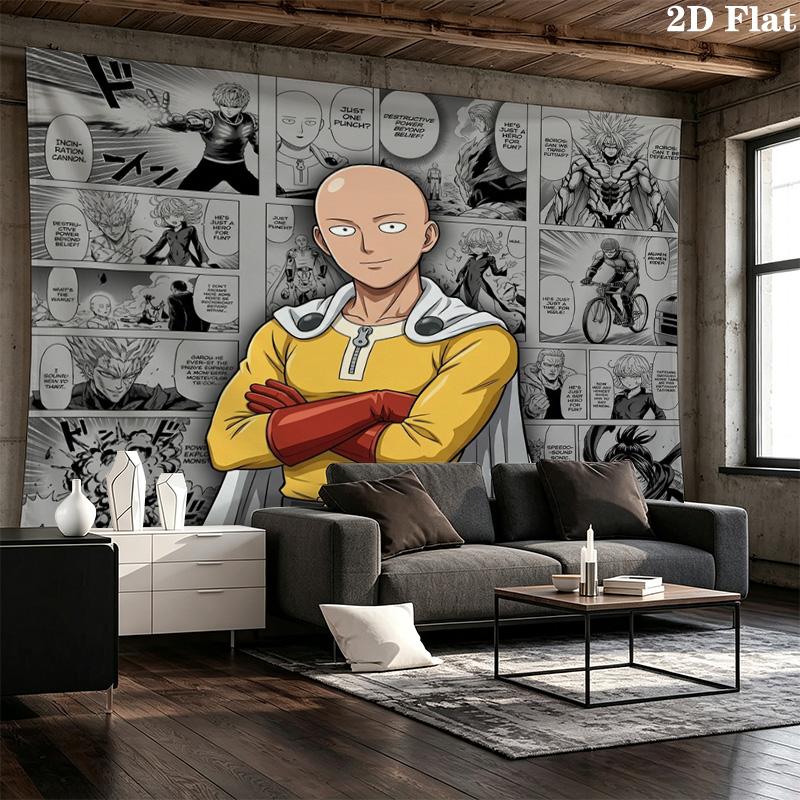 Onepunch Man Wall Tapestry Aesthetic Wall Hanging Printed Fabric Blanket Decorative Tapestries For Bedroom Living Room Home Decor