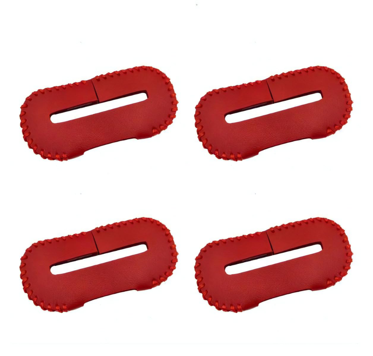 

azumafy 4 Pcs Seat Belt Buckle Cover Seat Belt Cover Anti-Scratch PU Leather Stopper Protection Custom Dress Up Noise(Red) красный