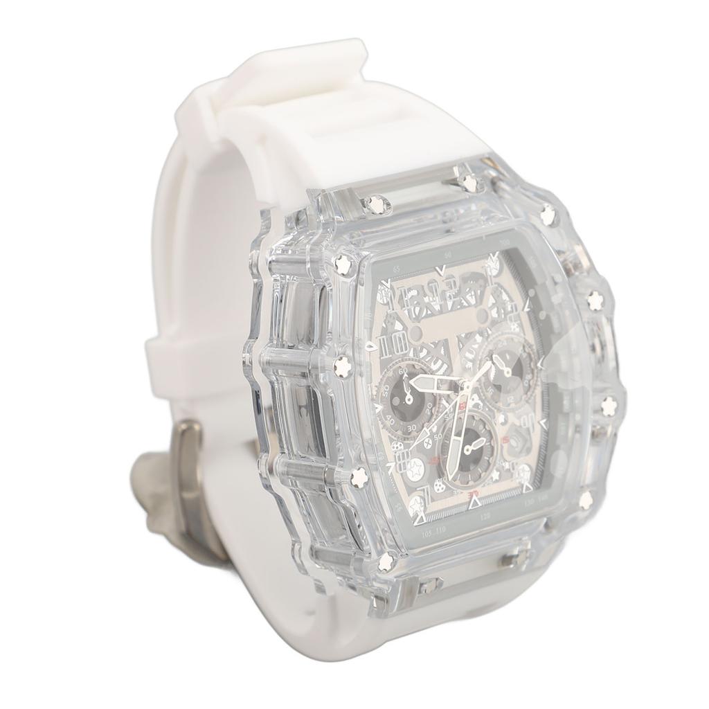 Przezroczysta koperta Zegarek biznesowy Wodoodporny 50M Luminescencyjny Casualowy Fajny Duża tarcza Silikonowy pasek