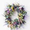 Sztuczny wieniec kwiatowy 18,89 cala do wewnątrz i na zewnątrz Realistyczny wieniec kwiatowy na ślub Walentynki Dekoracja
