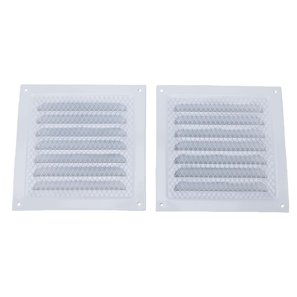 2PCS Air Vent Cover White Color Aluminum Mesh Square Shape Ventilation Register Cover for Attic Garage Ceiling
