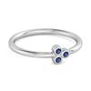 Blue Sapphire Triple Bezel Cluster Ring - 925  Sterling Silver