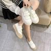 Velcro dissolving shoes women's spring and summer thin thick-soled heightening color matching white shoes genuine leather student casual board shoes
