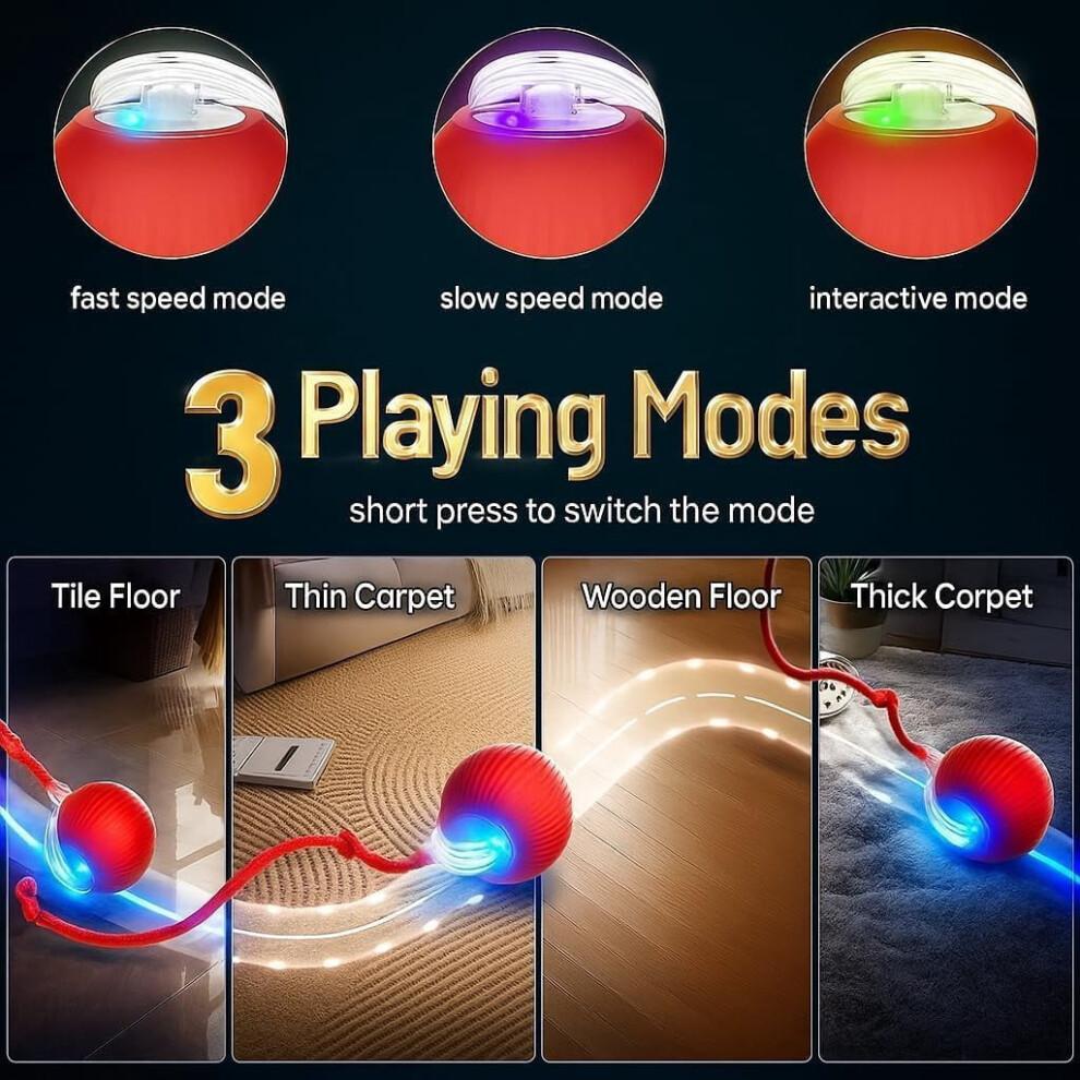 Durable Interactive Cat Toys for Indoor Cats, Rolling Ball Toy Compatible with Smart Automatic Chase Systems