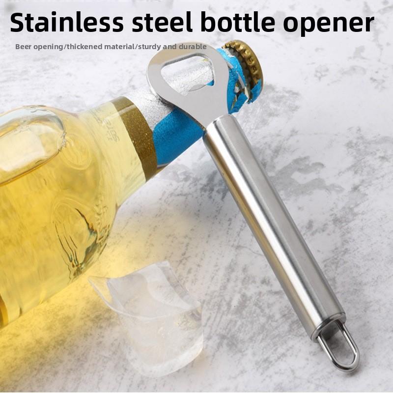 Creative multifunctional stainless steel beer bottle opener, simple metal can opener, beer cap opener