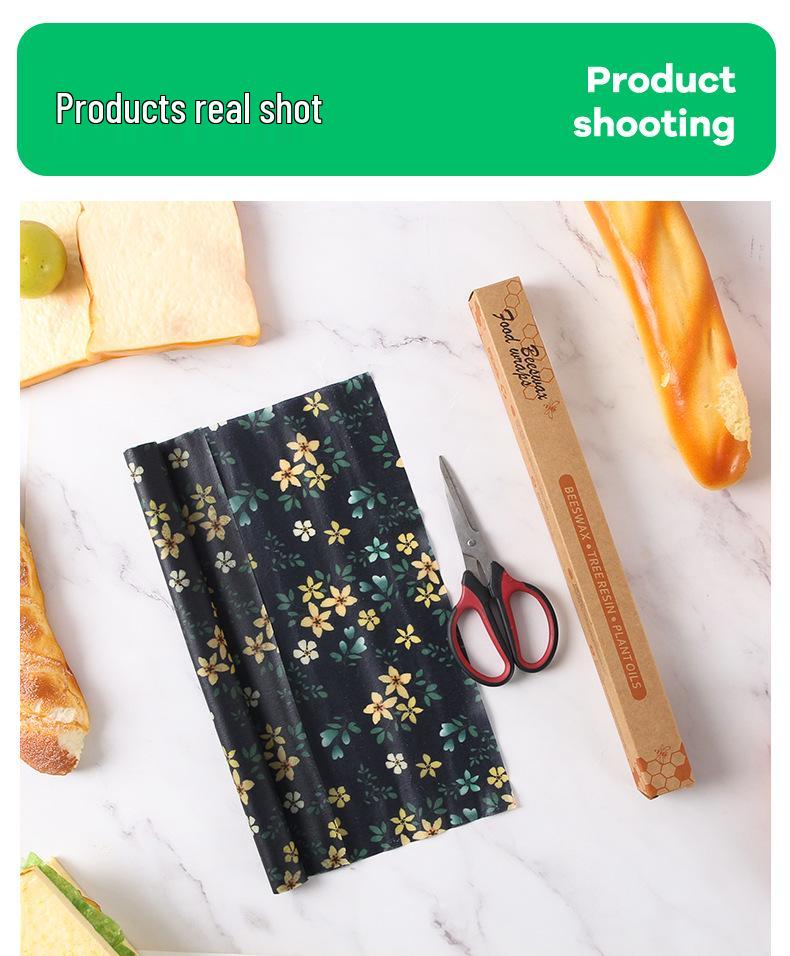 Nien Beeswax Cloth Roll: Cuttable, FDA/LFGB Food Grade, Pure Cotton, Fresh-Keeping Bag