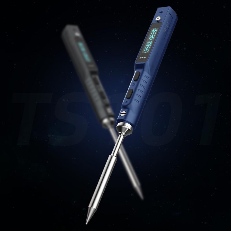 TS101 Starry Blue High-Power Smart Electric Soldering Iron - Portable One-Key Heat-Up Soldering Pen by Miniware