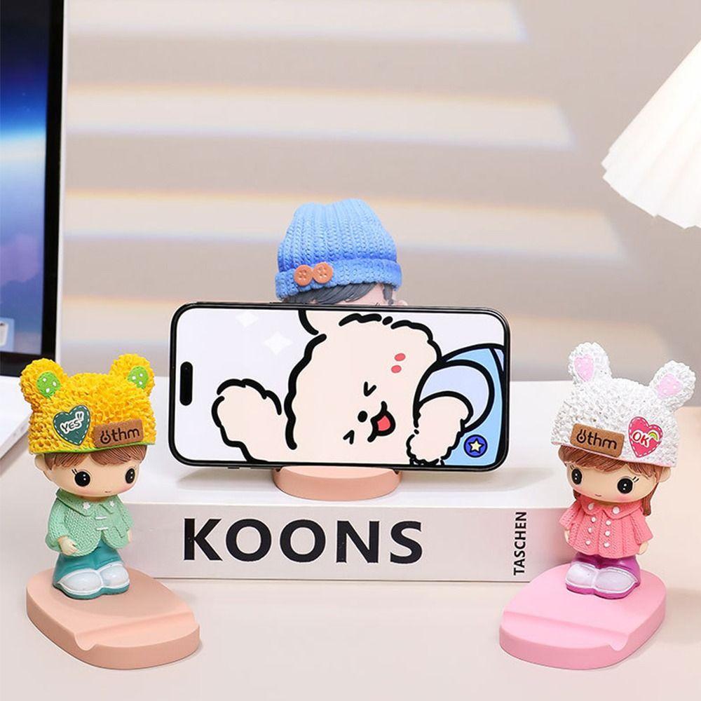 Anti Slip Cute  Mobile Phone Holder Figure Model Cartoon Phone Bracket  Watching Tv