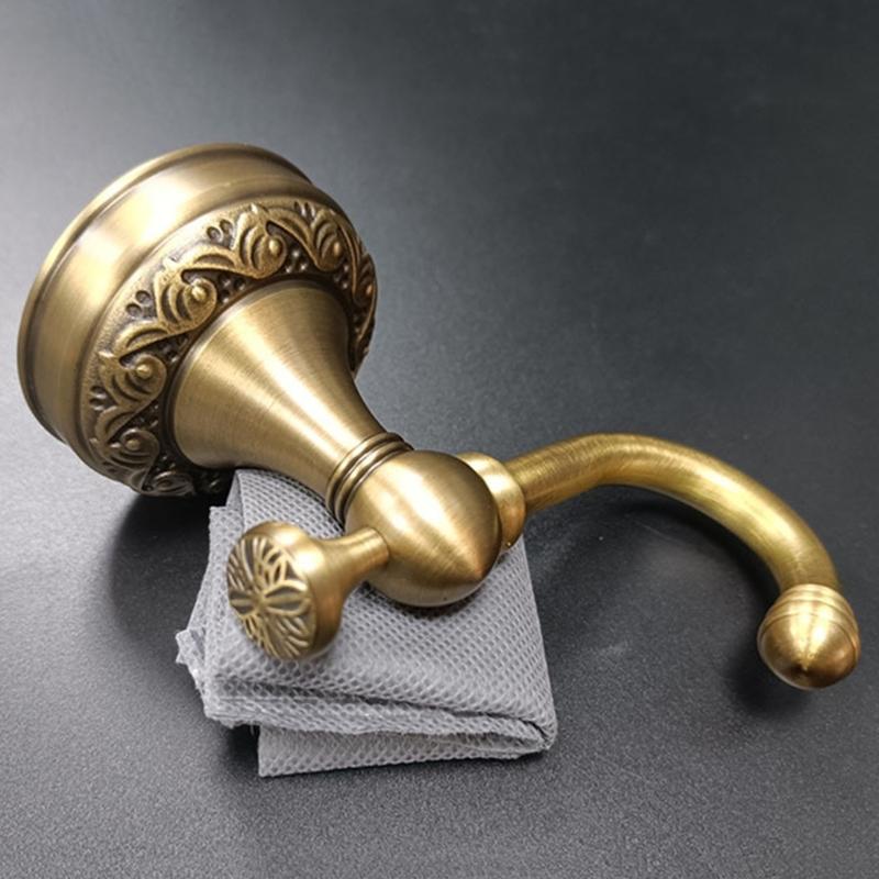 Decorative Brass Towel Hook With Smooth Brushed Finish Elegant Retro Styles Bathroom Accessory Towel Rack