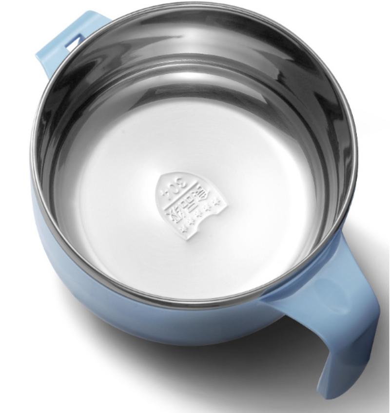 Large Capacity 304 Flash Stainless Steel Noodle Bowl with Japanese Bowl for Kids Lunch Container with Spoon Lid | Breakfast Boxes (Blue)