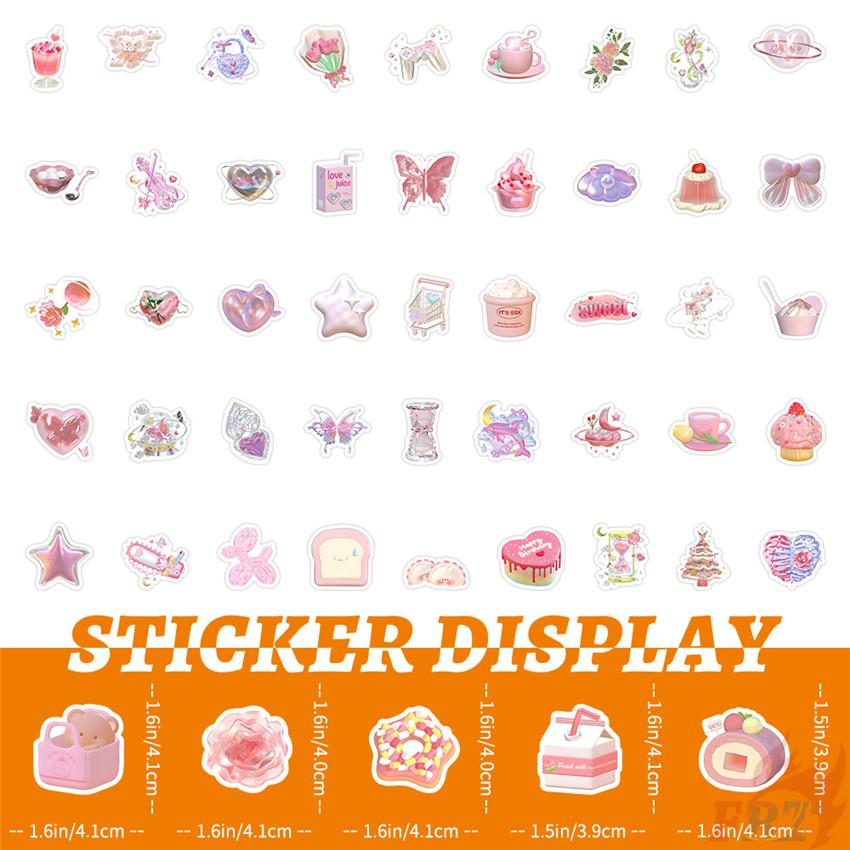 100Pcs/Set Baby Pink Dazzling Art Mini Stickers DIY Fashion Decals Stickers