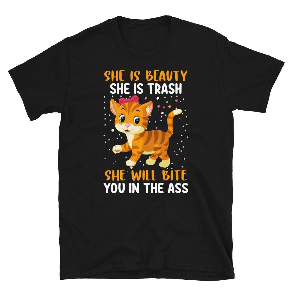 Bite You In The Ass Cute Cat Funny Animal Kitty Cats T-Shirt 3XL