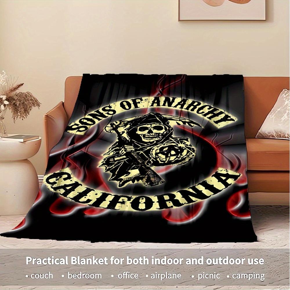 

1pc Sons of Anarchy,Reaper,California Digital Print Flannel Blanket - Contemporary Style, Suitable for All Seasons, Perfect for Home, Travel 150x180cm