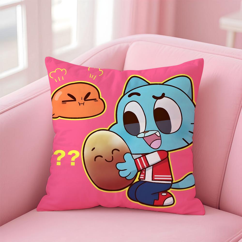 A-Animation The Amazing World of G-Gumball Cushion Cover Comfortable Reversible Pillow Cover Ideal for Car Sofa Bedroom & Beyond